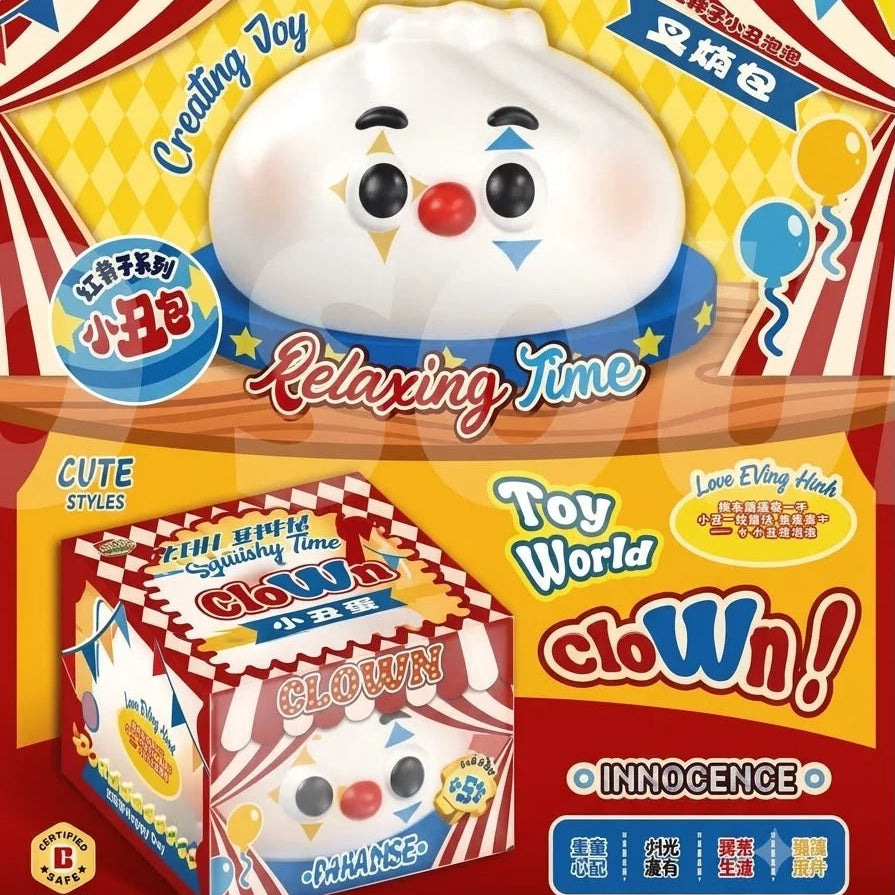 Mido Red Nose Clown Bun Squishy