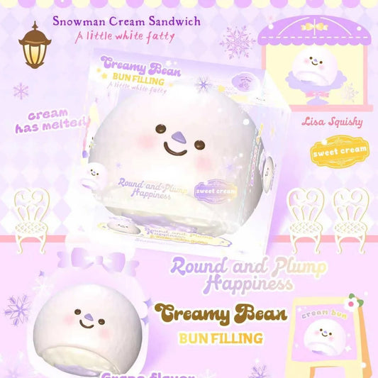 Lisa Snowman Blueberry Cream Bun Squishy