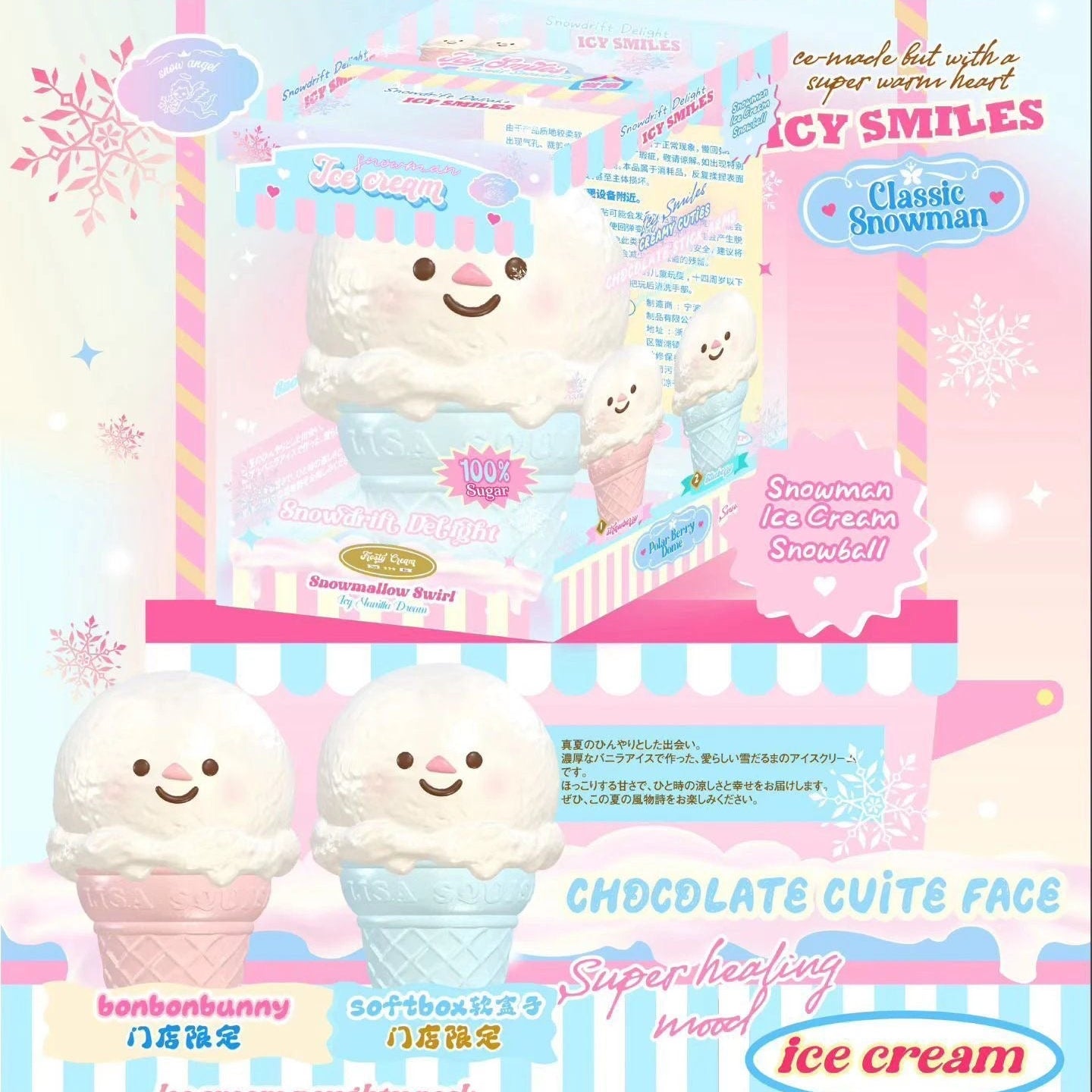 Lisa Snowman Icecream Squishy