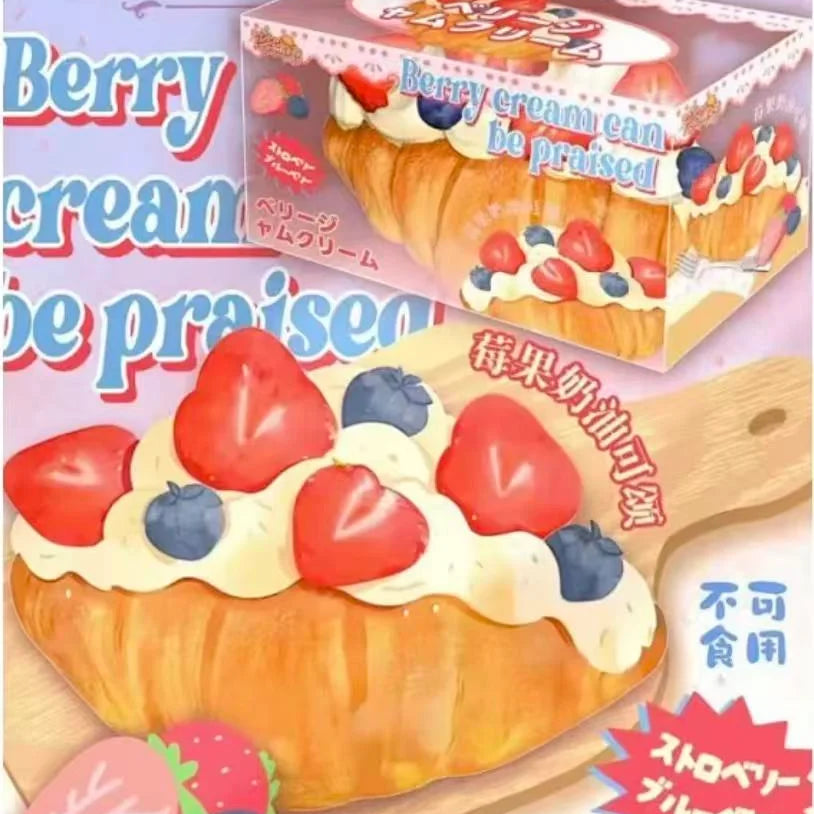 Zoey Berry Cream Croissant Squishy